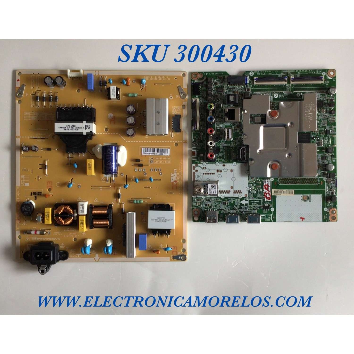 KIT DE TARJETAS PARA TV LG / NUMERO DE PARTE MAIN EBT66491002 / EAX69083603 / 66491002 / NUMERO DE PARTE FUENTE EAY64948701 / EAX67865201 / 64948701 / LGP55TJ-18U1 / PLDK-L703A / PANEL NC550DGG-AAGPA / MODELO 55UN6950ZUA / 55UN6950ZUA.BUSWLKR
